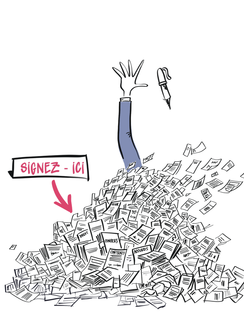 Signez ici, illustration legal design